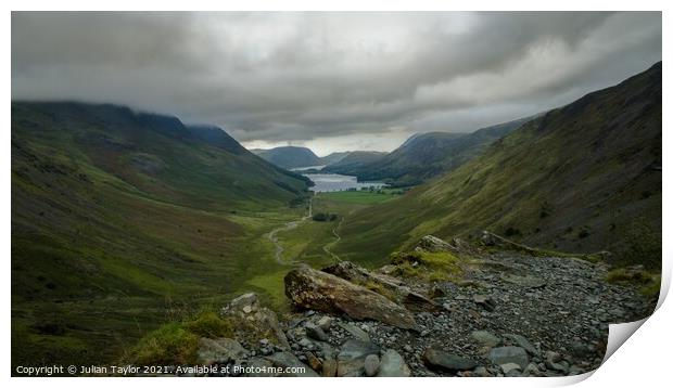 Buttermere & Crummock Water Print by Jules Taylor