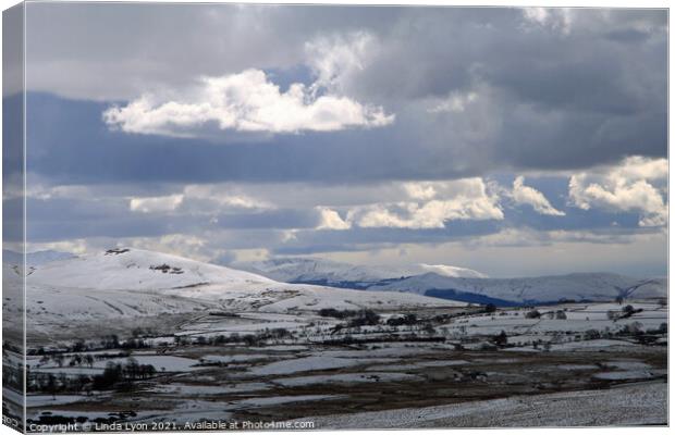 Snow and cloud over Uldale Common Lake District UK Canvas Print by Linda Lyon