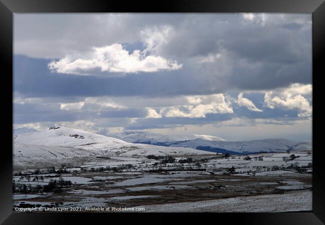Snow and cloud over Uldale Common Lake District UK Framed Print by Linda Lyon
