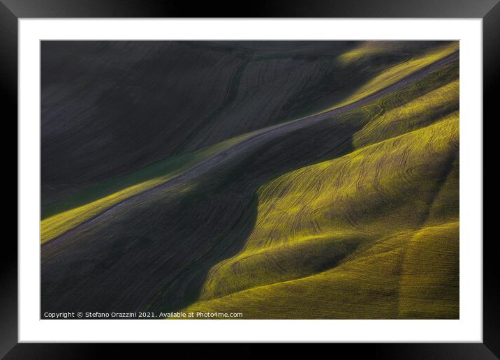 Abstract landscape in Tuscany Framed Mounted Print by Stefano Orazzini