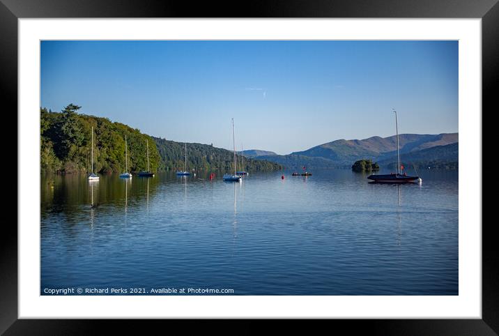 Windermere Reflections Framed Mounted Print by Richard Perks