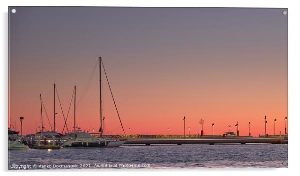 Sunset at sea Acrylic by Ranko Dokmanovic