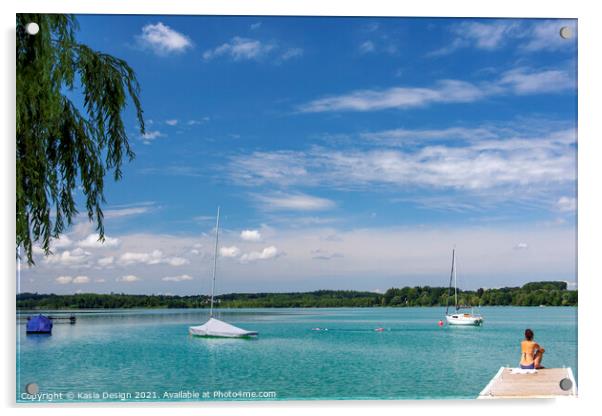 Lazing by the Lake, Bavaria, Germany Acrylic by Kasia Design