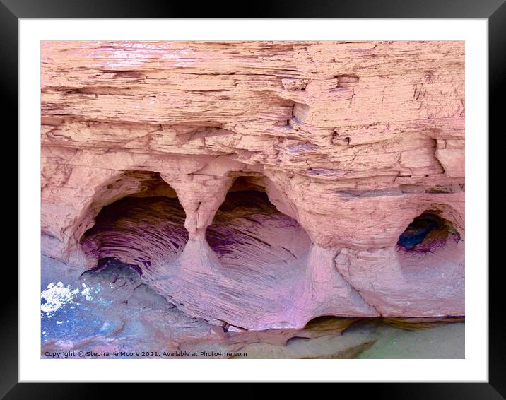 Small sea caves Framed Mounted Print by Stephanie Moore