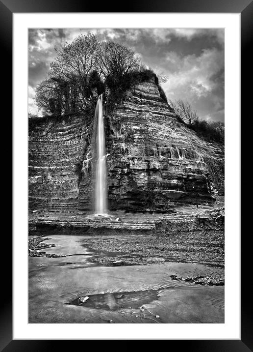 St Audries Bay Waterfall  Framed Mounted Print by Darren Galpin