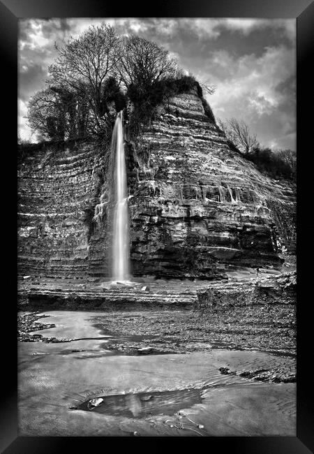 St Audries Bay Waterfall  Framed Print by Darren Galpin