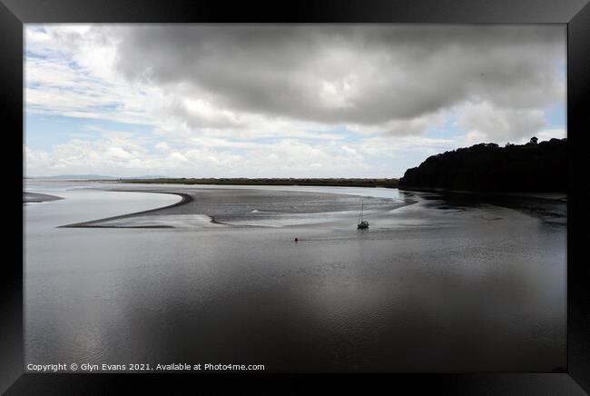 Low tide at Laugharne. Framed Print by Glyn Evans