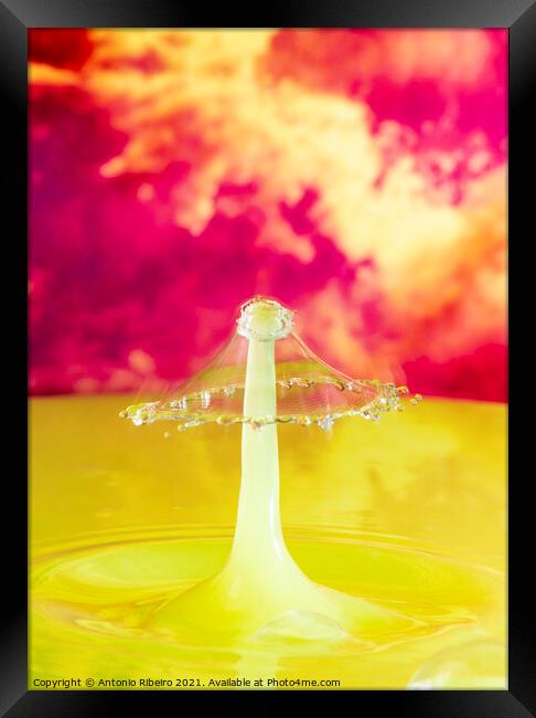 Water Drop Collision  Framed Print by Antonio Ribeiro