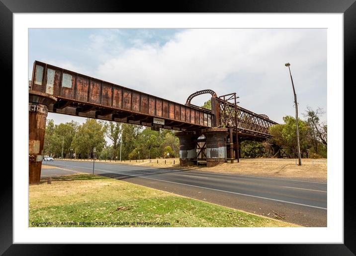 Dubbo Rail Bridge Over Macquarie River Framed Mounted Print by Antonio Ribeiro