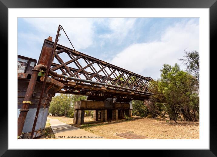 Dubbo Rail Bridge Over Macquarie River Framed Mounted Print by Antonio Ribeiro