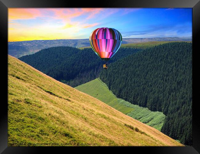 High Peak Hot Air Balloon  Framed Print by Alison Chambers
