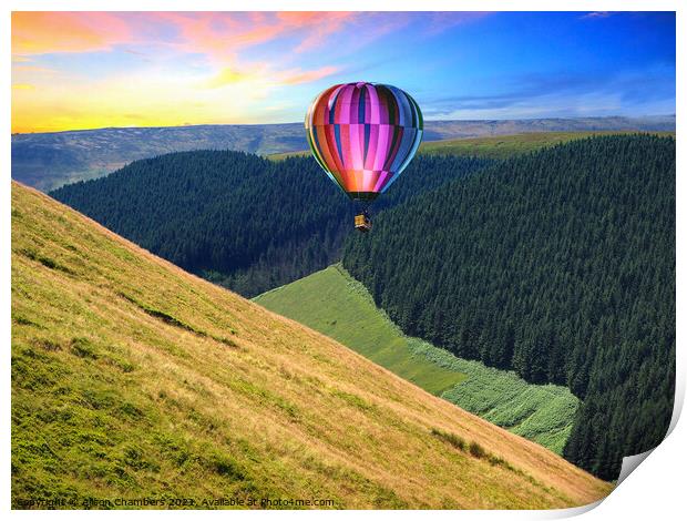 High Peak Hot Air Balloon  Print by Alison Chambers