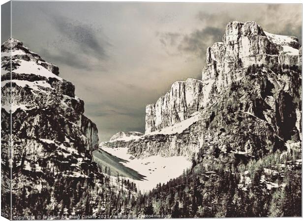 Hidden Mountaintop Snow Valley Canvas Print by Wall Art by Craig Cusins