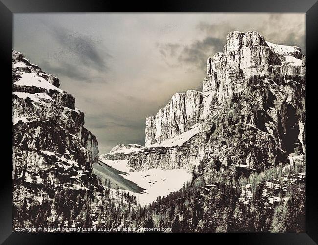 Hidden Mountaintop Snow Valley Framed Print by Wall Art by Craig Cusins