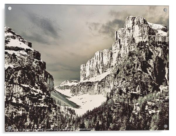 Hidden Mountaintop Snow Valley Acrylic by Wall Art by Craig Cusins