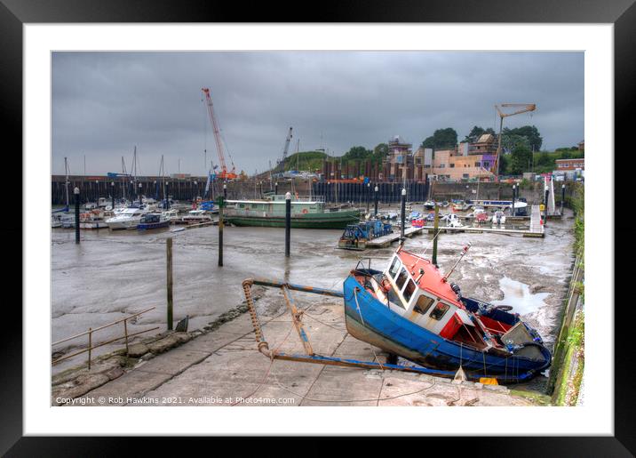 Watchet Harbour Framed Mounted Print by Rob Hawkins