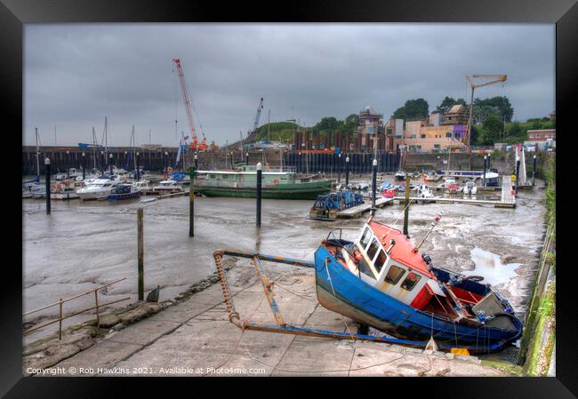 Watchet Harbour Framed Print by Rob Hawkins