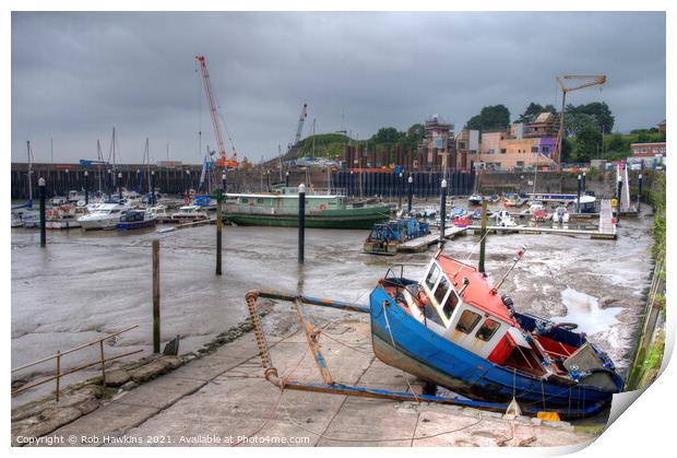 Watchet Harbour Print by Rob Hawkins