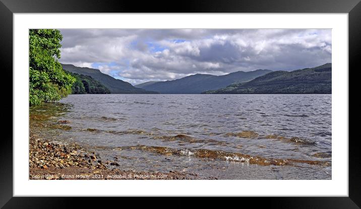 Loch Lomond Scotland Panoramic   Framed Mounted Print by Diana Mower