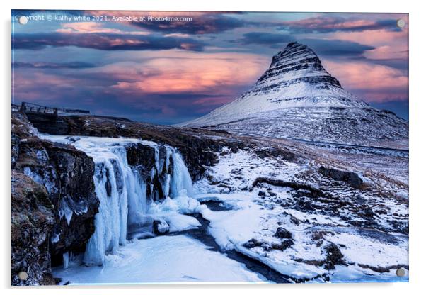 Fire and Ice Iceland Acrylic by kathy white