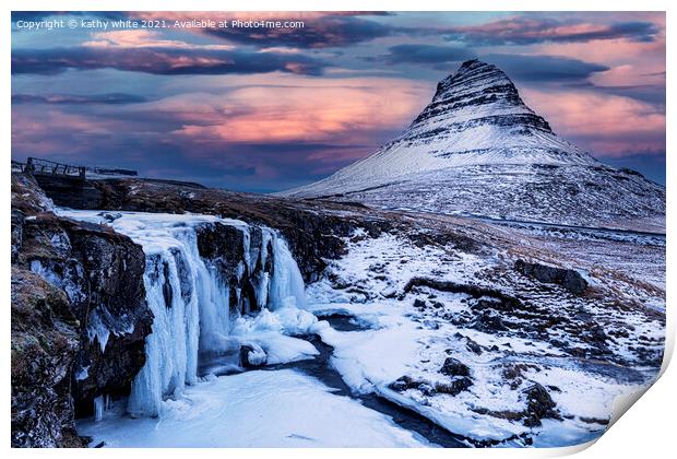 Fire and Ice Iceland Print by kathy white