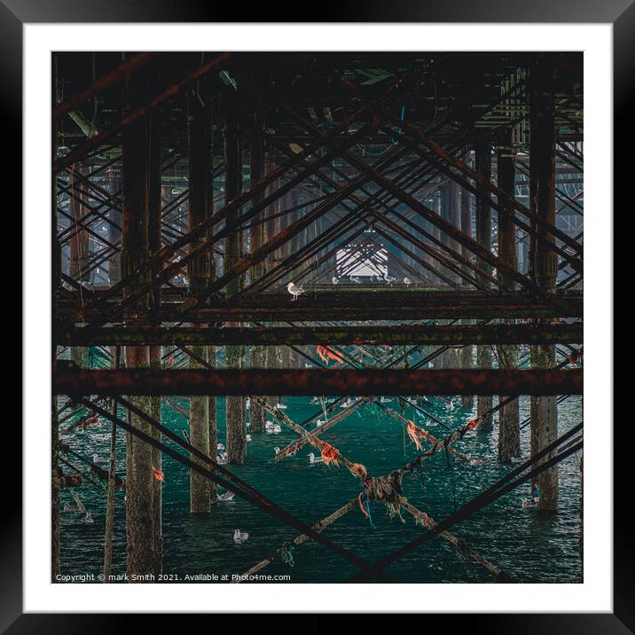 under brighton pier Framed Mounted Print by mark Smith