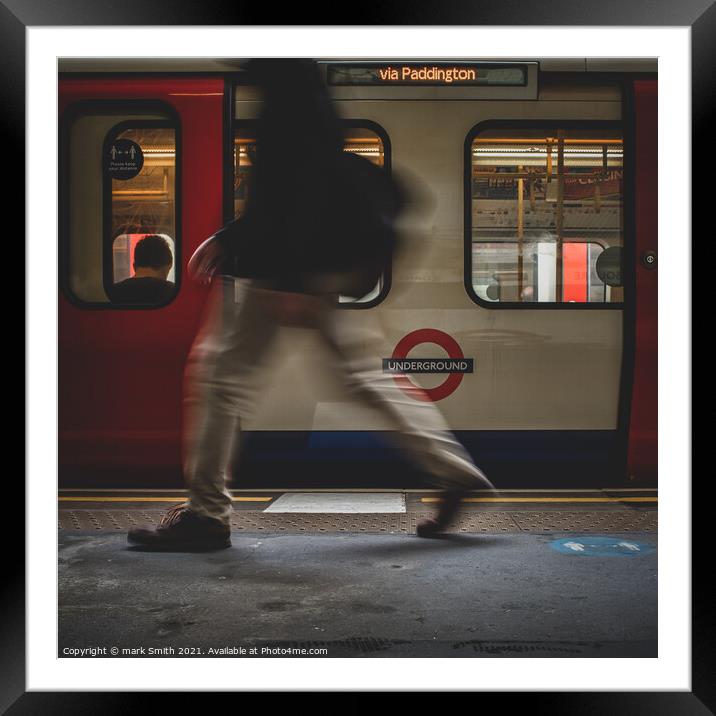 on the move, london underground #1 Framed Mounted Print by mark Smith