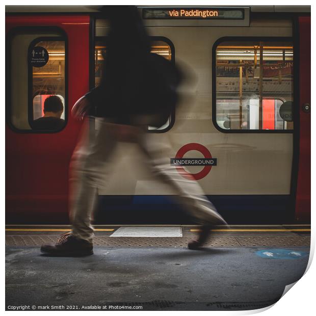 on the move, london underground #1 Print by mark Smith