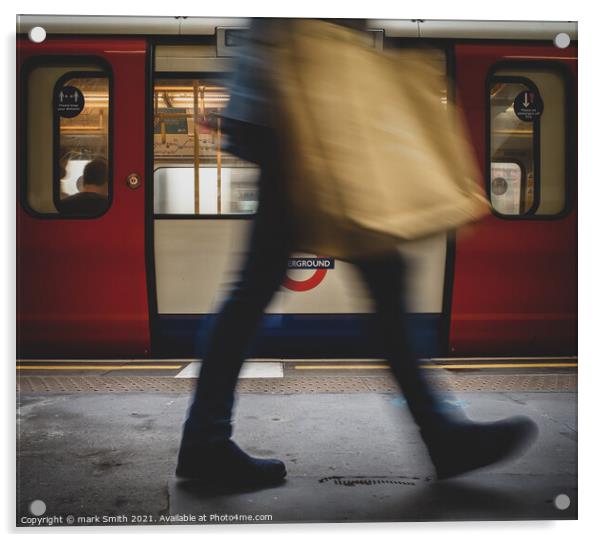 on the move, london underground #2 Acrylic by mark Smith