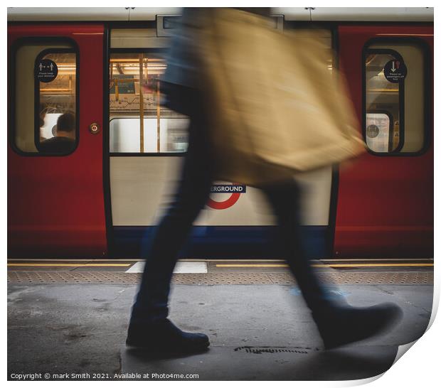 on the move, london underground #2 Print by mark Smith
