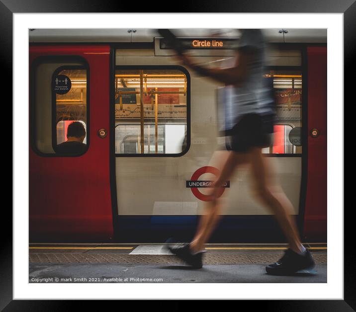 on the move, london underground #3 Framed Mounted Print by mark Smith