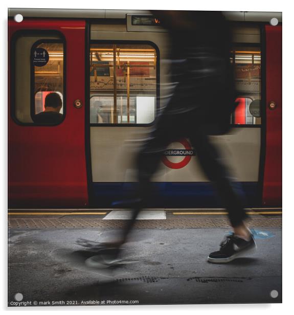 on the move, london underground #4 Acrylic by mark Smith