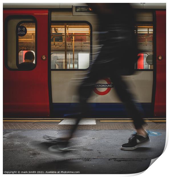 on the move, london underground #4 Print by mark Smith