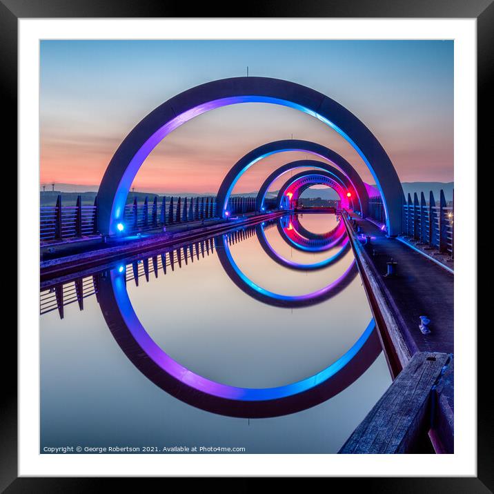 Sunset at the Portal at Falkirk Wheel Framed Mounted Print by George Robertson
