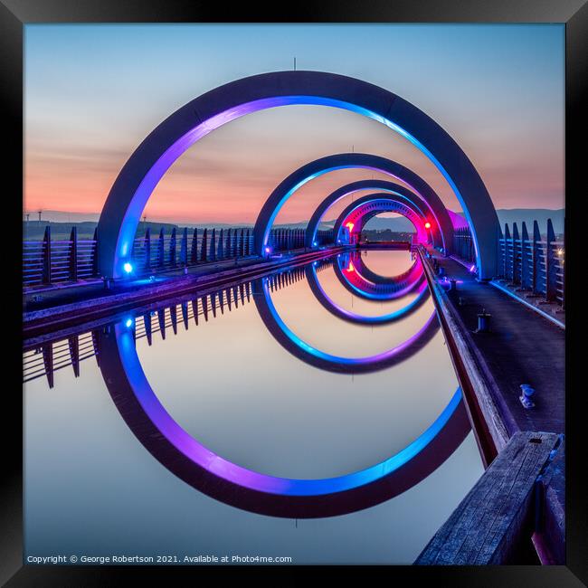 Sunset at the Portal at Falkirk Wheel Framed Print by George Robertson