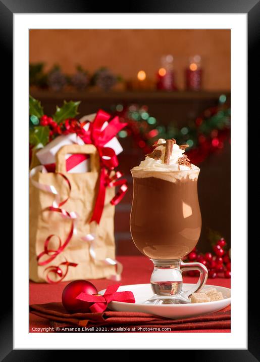 Hot Chcolate Drink Framed Mounted Print by Amanda Elwell