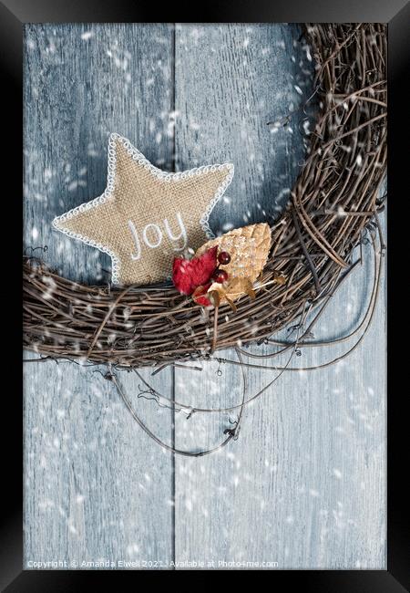 Christmas Wreath Framed Print by Amanda Elwell