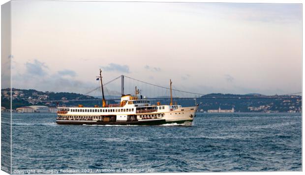 Cruise ship on a Bosphorus Canvas Print by Sergey Fedoskin