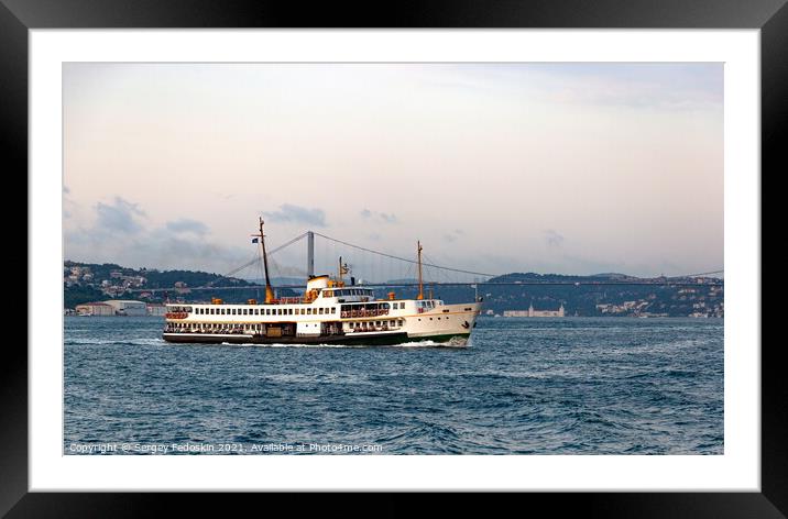Cruise ship on a Bosphorus Framed Mounted Print by Sergey Fedoskin