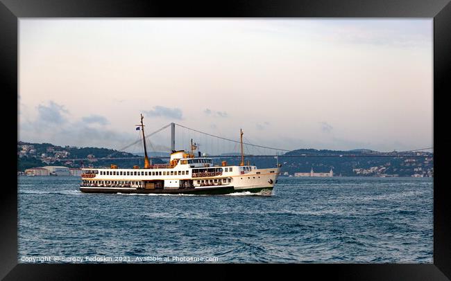 Cruise ship on a Bosphorus Framed Print by Sergey Fedoskin