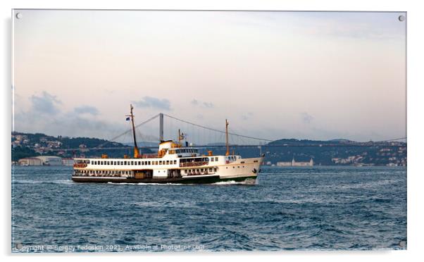Cruise ship on a Bosphorus Acrylic by Sergey Fedoskin