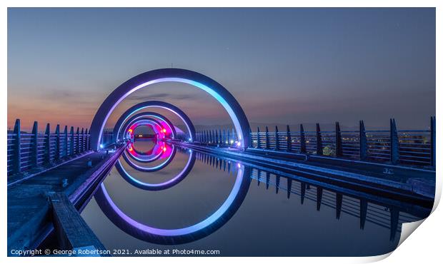 Into the Portal at Falkirk Wheel Print by George Robertson