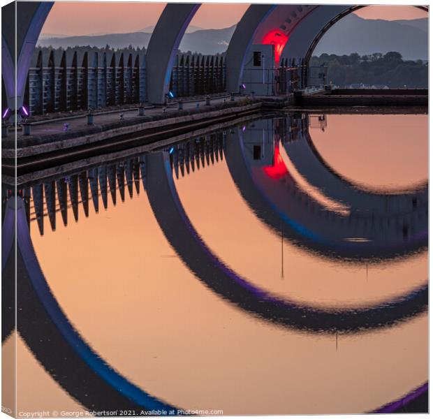 Abstract reflections of Falkirk Wheel Canvas Print by George Robertson