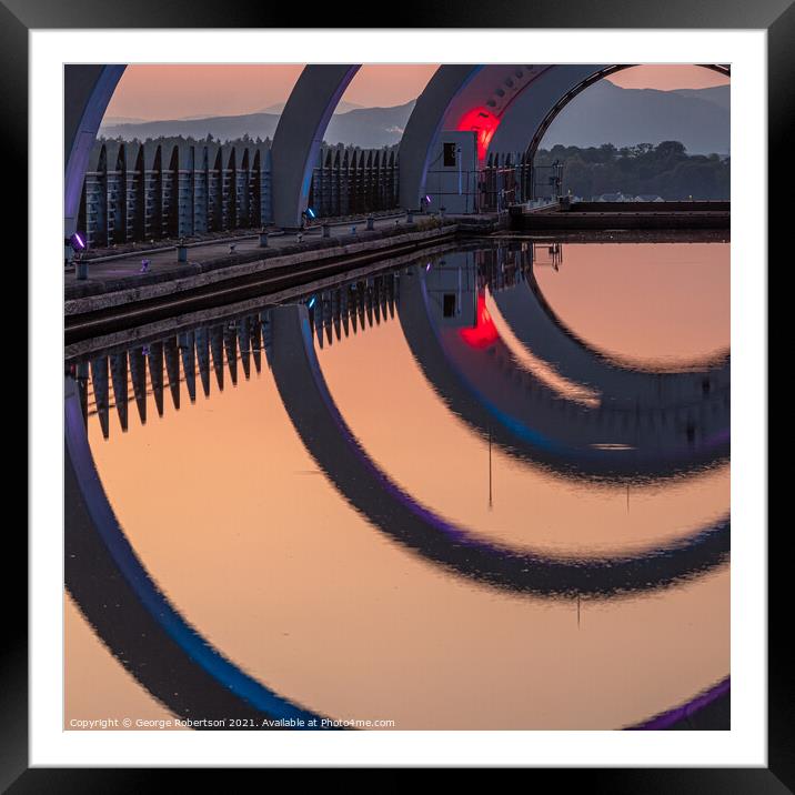 Abstract reflections of Falkirk Wheel Framed Mounted Print by George Robertson