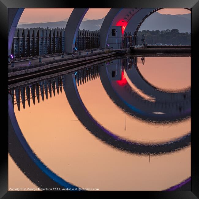 Abstract reflections of Falkirk Wheel Framed Print by George Robertson
