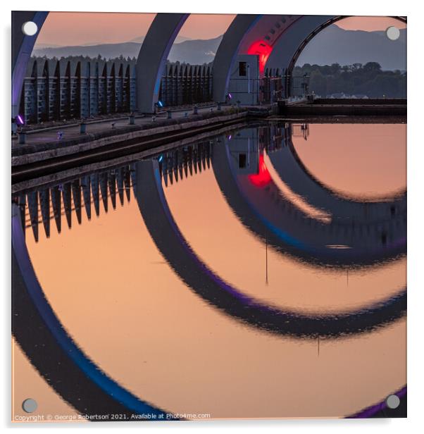 Abstract reflections of Falkirk Wheel Acrylic by George Robertson