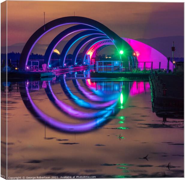 Green light at Falkirk Wheel Canvas Print by George Robertson