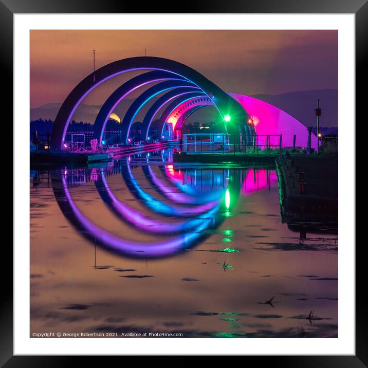 Green light at Falkirk Wheel Framed Mounted Print by George Robertson