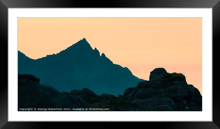 Sunset behing Sgurr nan Gillean Framed Mounted Print by George Robertson