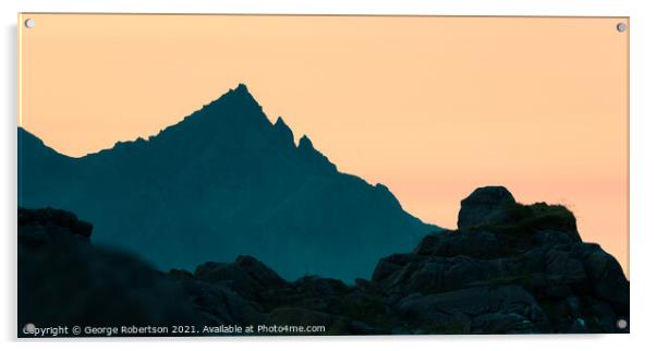 Sunset behing Sgurr nan Gillean Acrylic by George Robertson